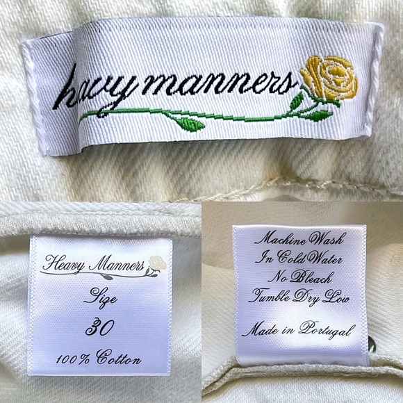 Heavy Manners Vanilla Sky Low Rise Baggy Denim White Cotton 30 NWT - Picture 6 of 9